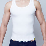 Ribbed Singlet - White