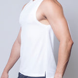 Solid & Mesh Tanktop - White