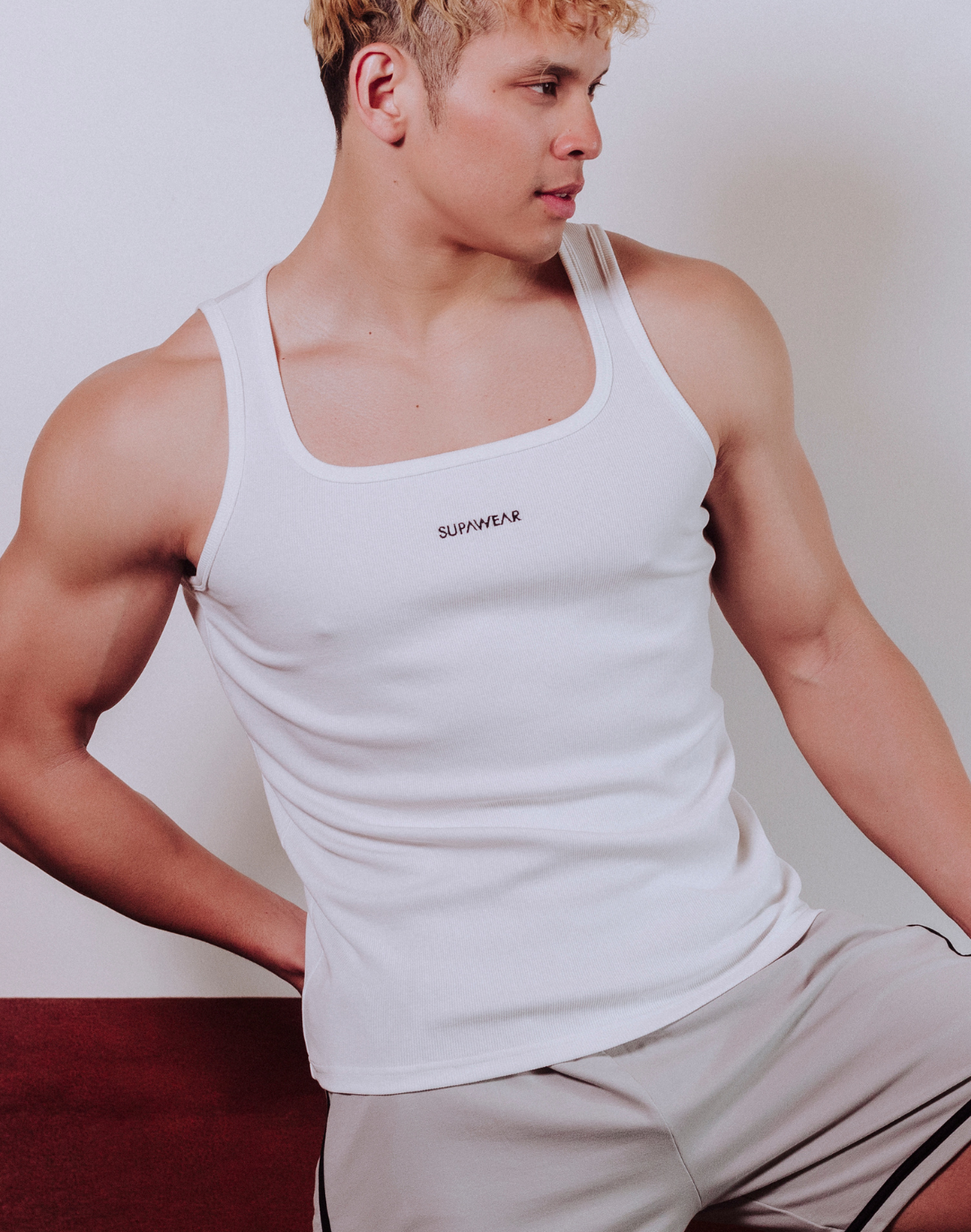 Semi-Squared Singlet - White