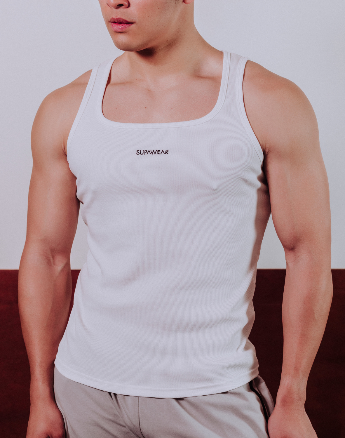 Semi-Squared Singlet - White