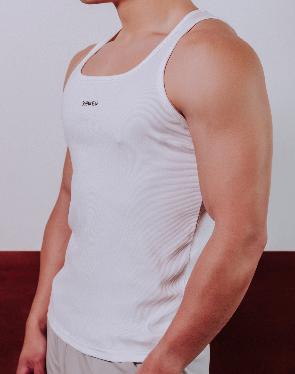 Semi-Squared Singlet - White