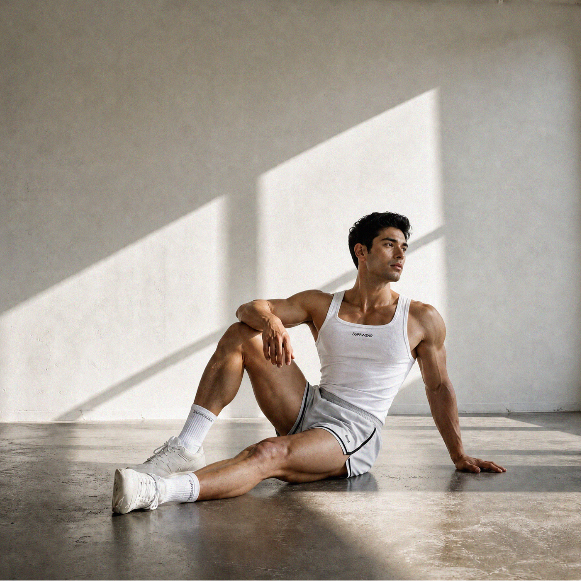 Semi-Squared Singlet - White