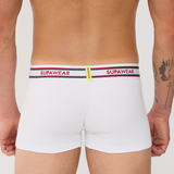 Ribbed Varsity Trunk Underwear - White