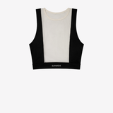 Mesh Dual Tone Crop Tank - Black & White