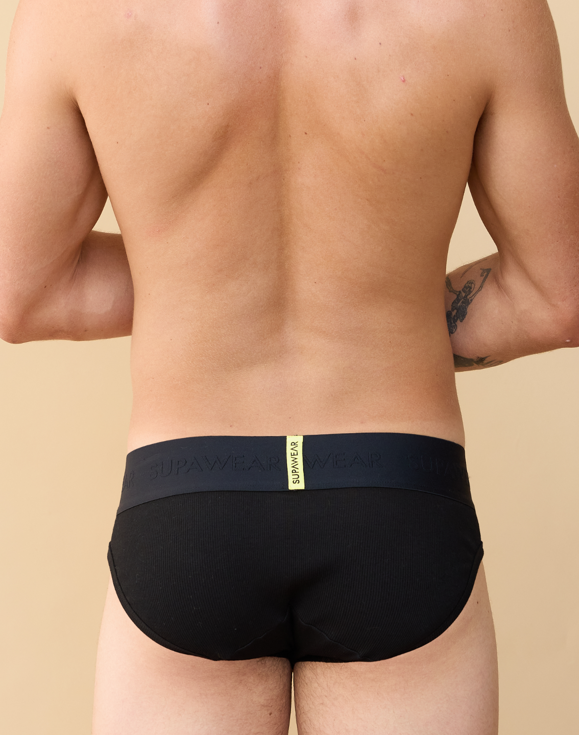 Ribbed Brief Underwear - Black