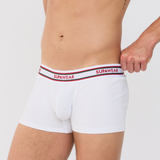 Ribbed Varsity Trunk Underwear - White