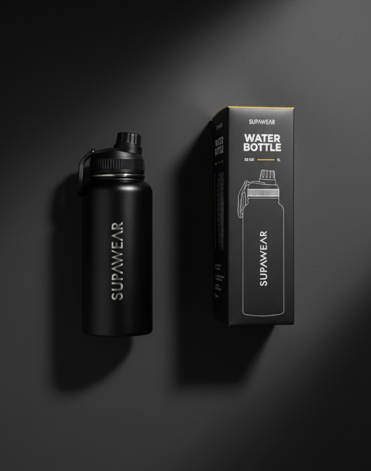 1L Water Bottle - Black
