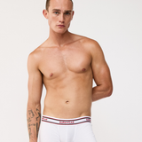 Ribbed Varsity Trunk Underwear - White