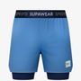 Colour Blocked Lined Shorts - Blue/Pink