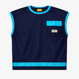 Neon Mesh Top - Navy Blue