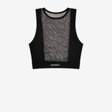 Mesh Monotone Crop Tank - Black