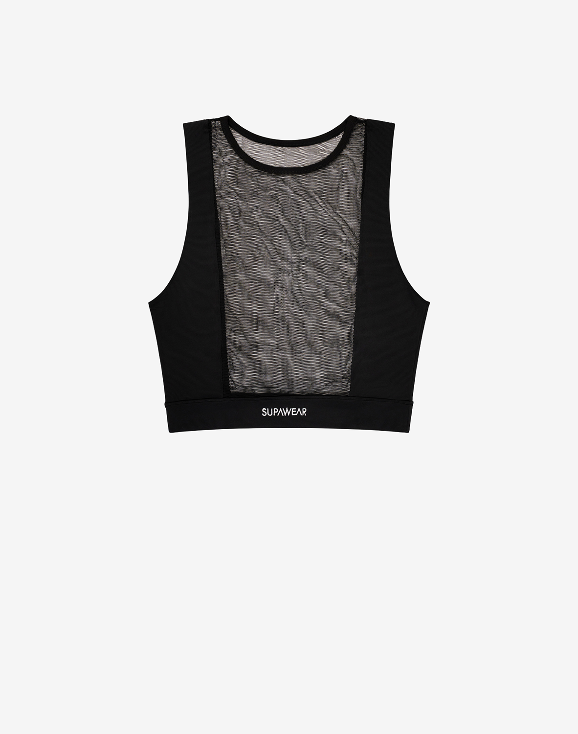 Mesh Monotone Crop Tank - Black
