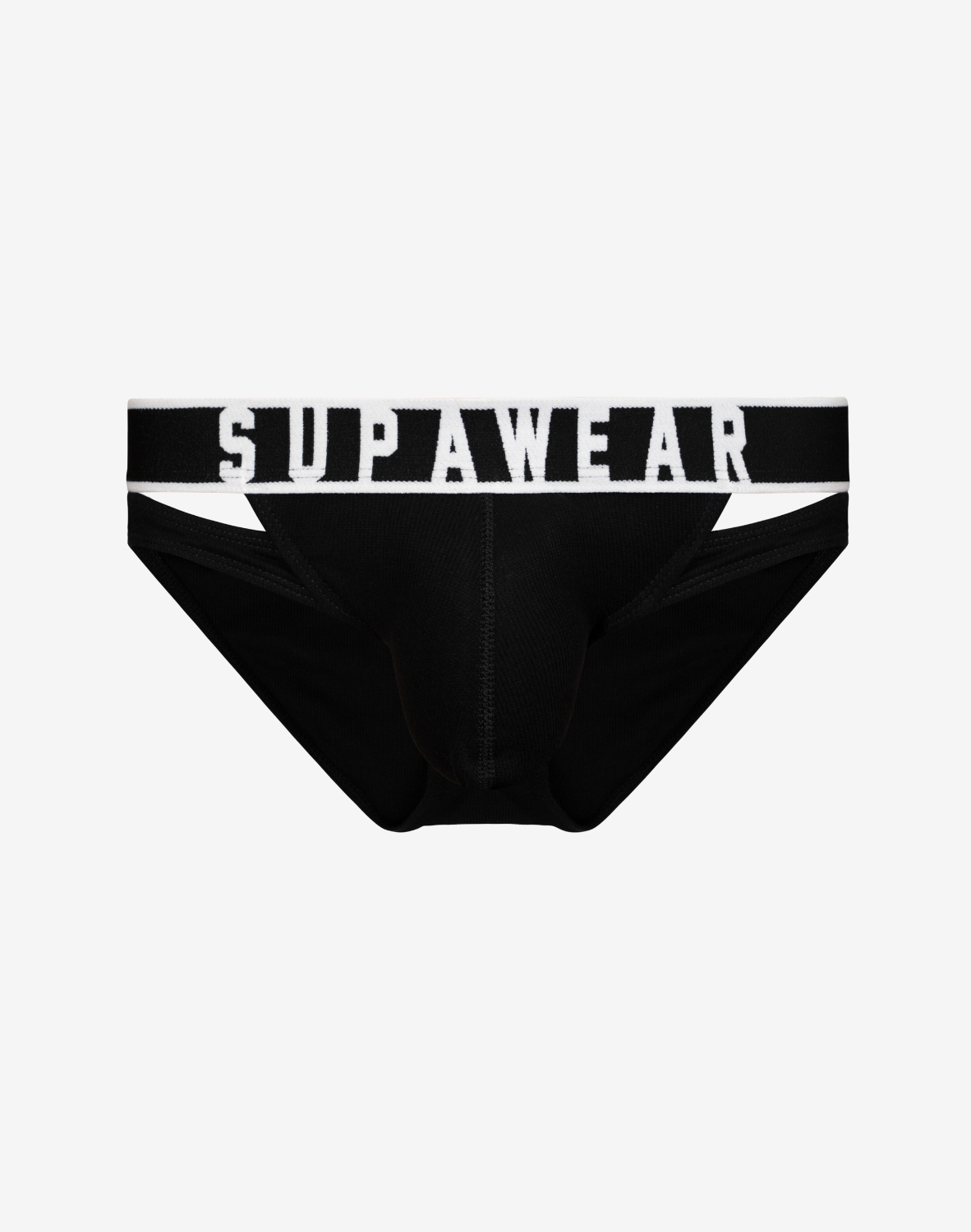 Ribbed Slashed Brief Underwear - Black