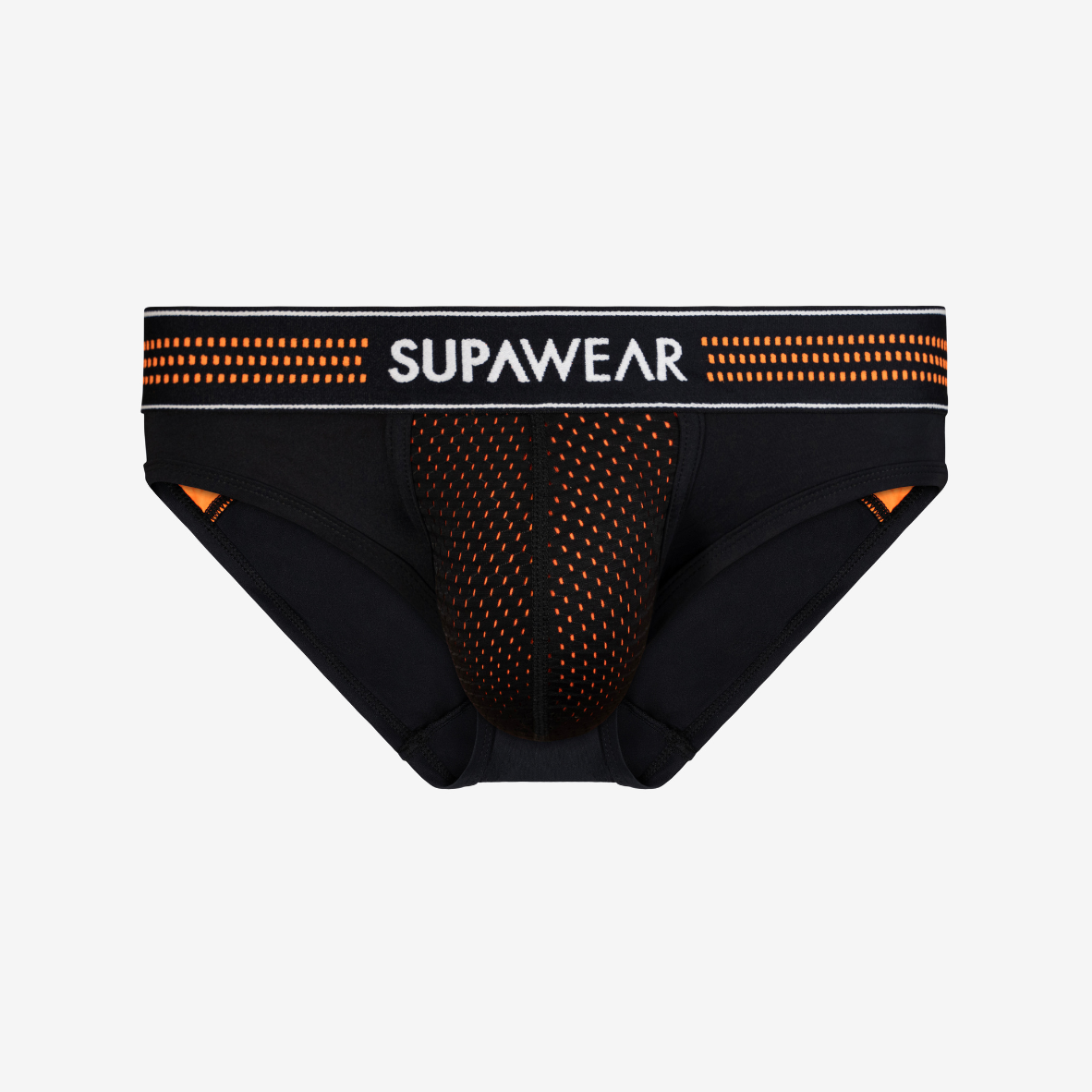 Neon Mesh Brief Underwear - Neon Orange