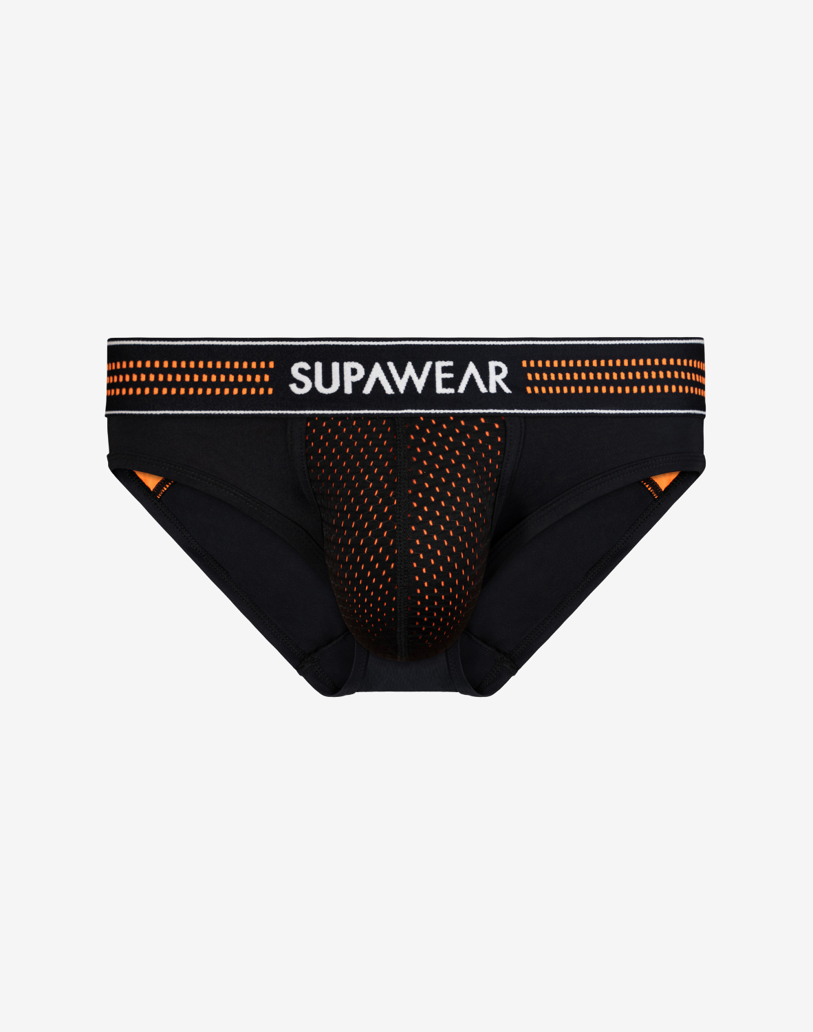 Neon Mesh Brief Underwear - Neon Orange