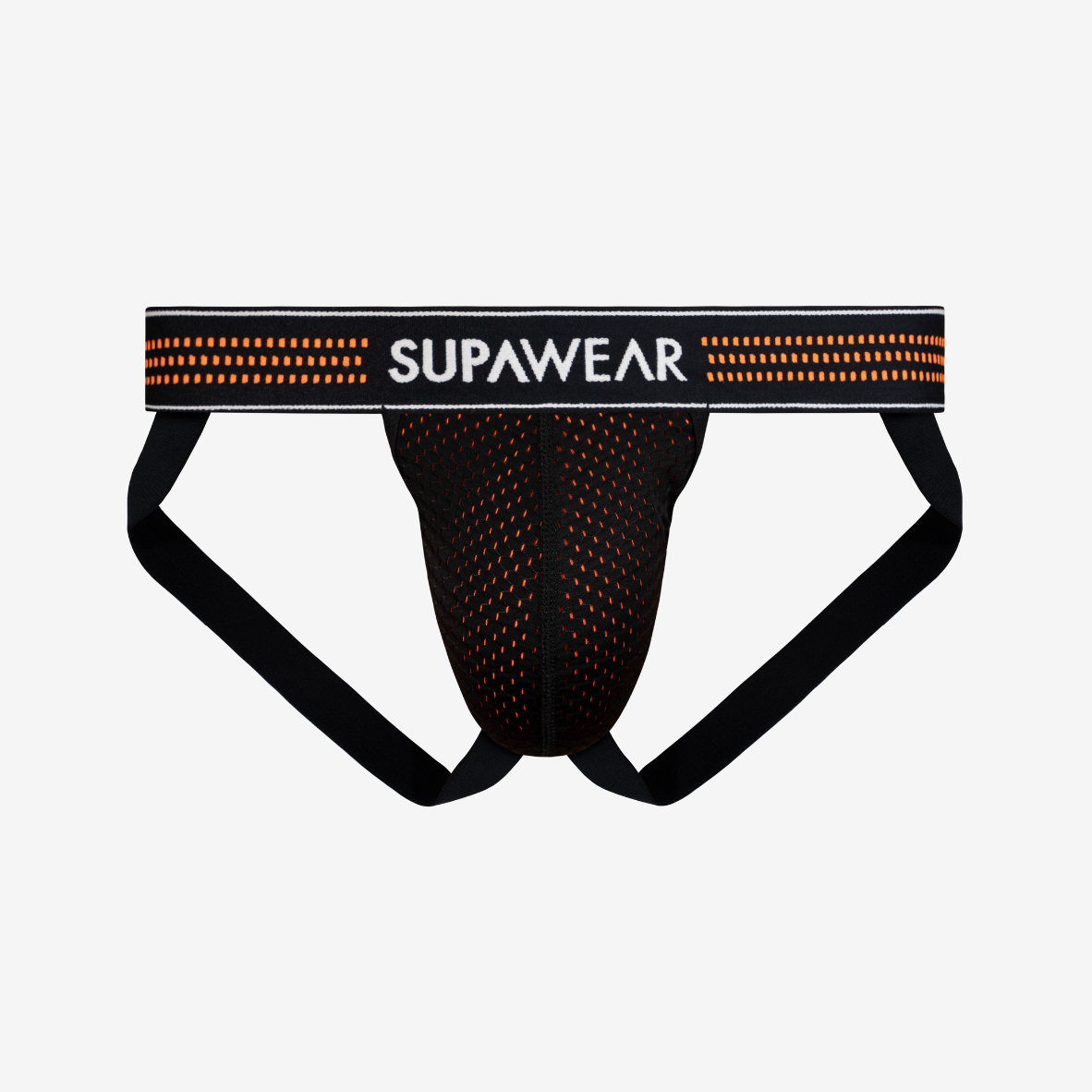 Neon Mesh Jockstrap Underwear - Neon Orange