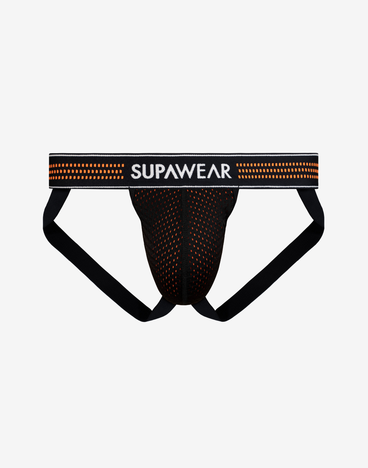 Neon Mesh Jockstrap Underwear - Neon Orange