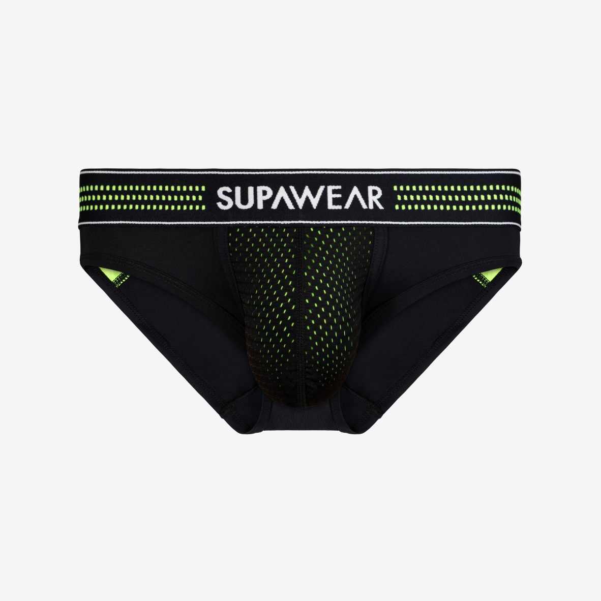Neon Mesh Brief Underwear - Neon Green