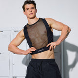 Mesh Monotone Crop Tank - Black