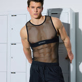 Mesh Monotone Tank - Black