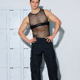 Mesh Monotone Tank - Black