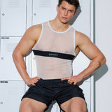 Mesh Dual Tone Tank - Black & White