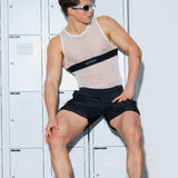 Mesh Dual Tone Tank - Black & White