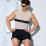 Mesh Dual Tone Tank - Black & White