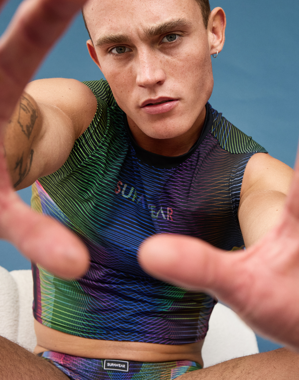 Printed Pride Crop Tank - Rainbow
