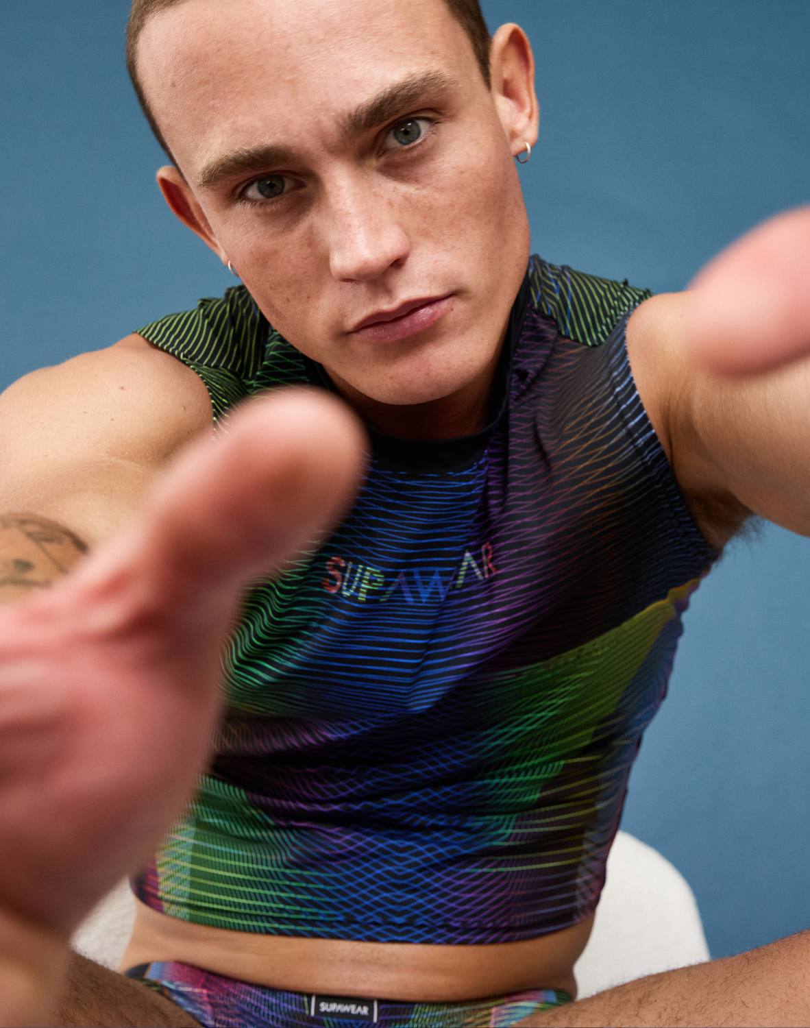 Printed Pride Crop Tank - Rainbow