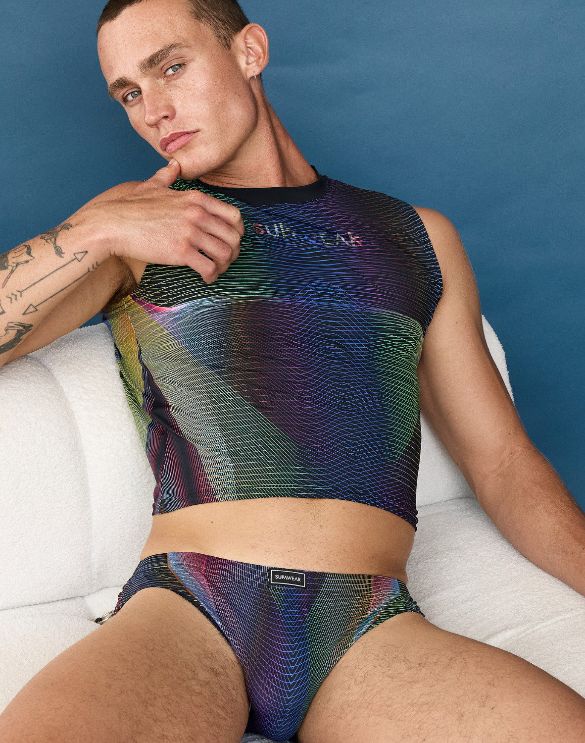 Printed Pride Crop Tank - Rainbow
