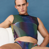 Printed Pride Crop Tank - Rainbow