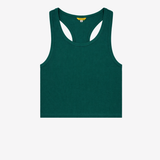 Ribbed Cropped Singlet - Emerald
