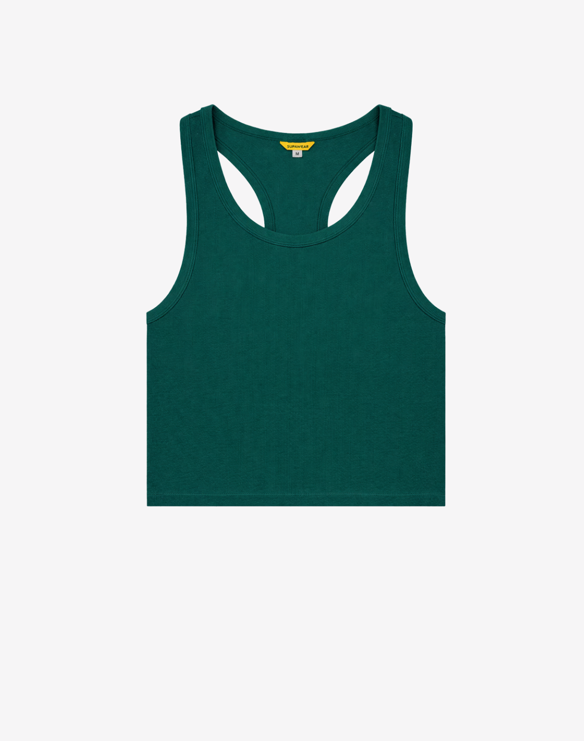 Ribbed Cropped Singlet - Emerald