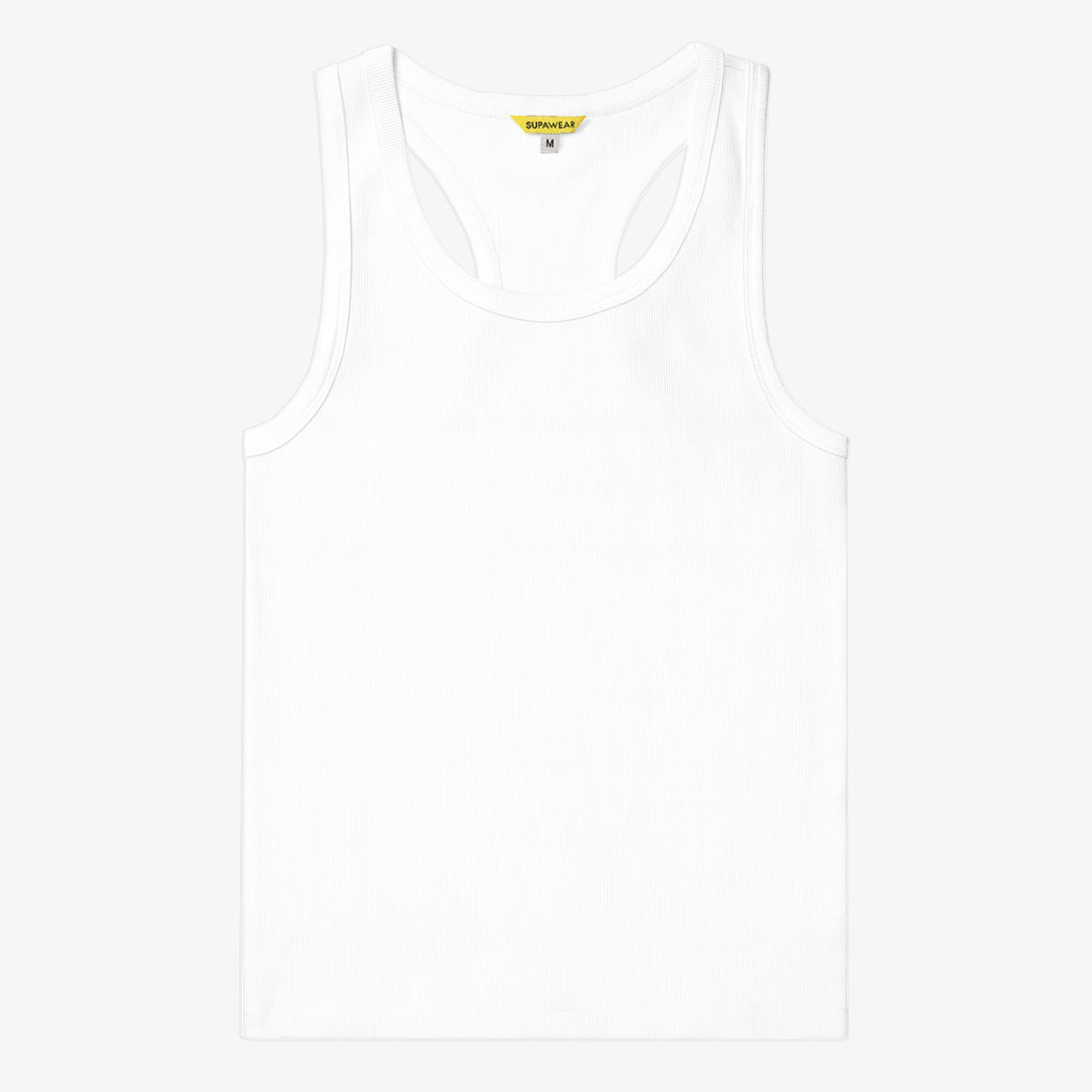 Ribbed Singlet - White
