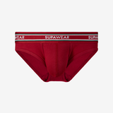 Ribbed Varsity Brief Underwear - Red