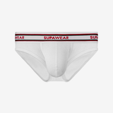 Ribbed Varsity Brief Underwear - White