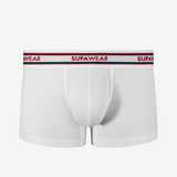 Ribbed Varsity Trunk Underwear - White