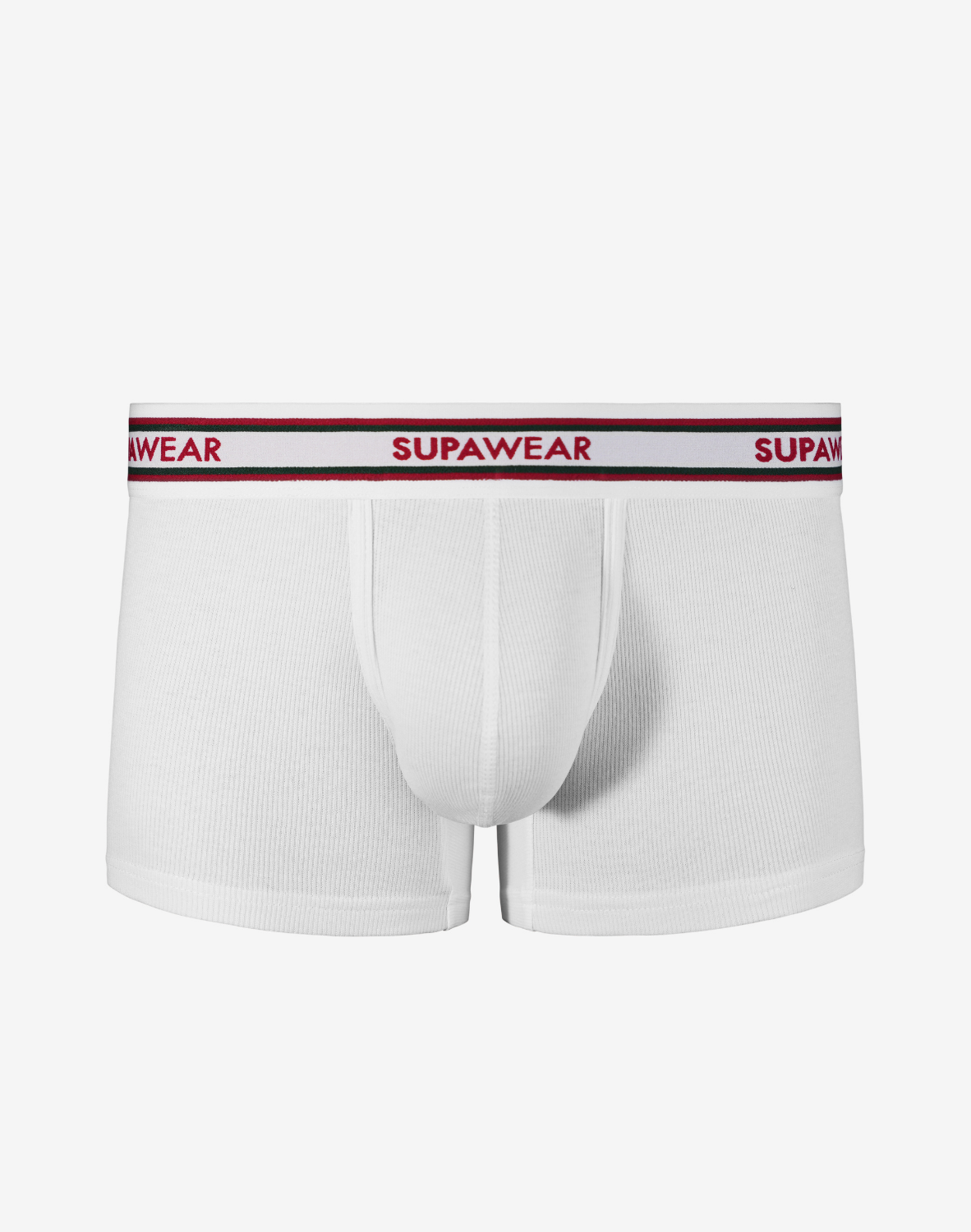 Ribbed Varsity Trunk Underwear - White