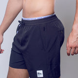 Double Elastic Shorts - Black