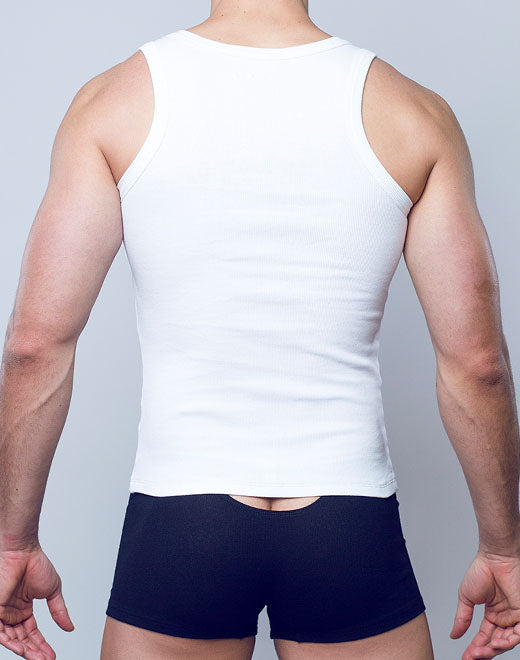 Ribbed Singlet - White