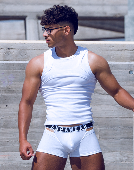Ribbed Singlet - White