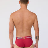 Ribbed Varsity Brief Underwear - Red