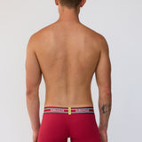 Ribbed Varsity Trunk Underwear - Red