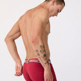 Ribbed Varsity Trunk Underwear - Red