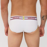 Ribbed Varsity Brief Underwear - White