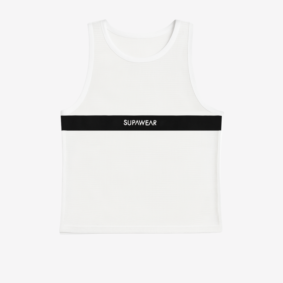 Mesh Dual Tone Tank - Black & White