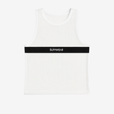 Mesh Dual Tone Tank - Black & White