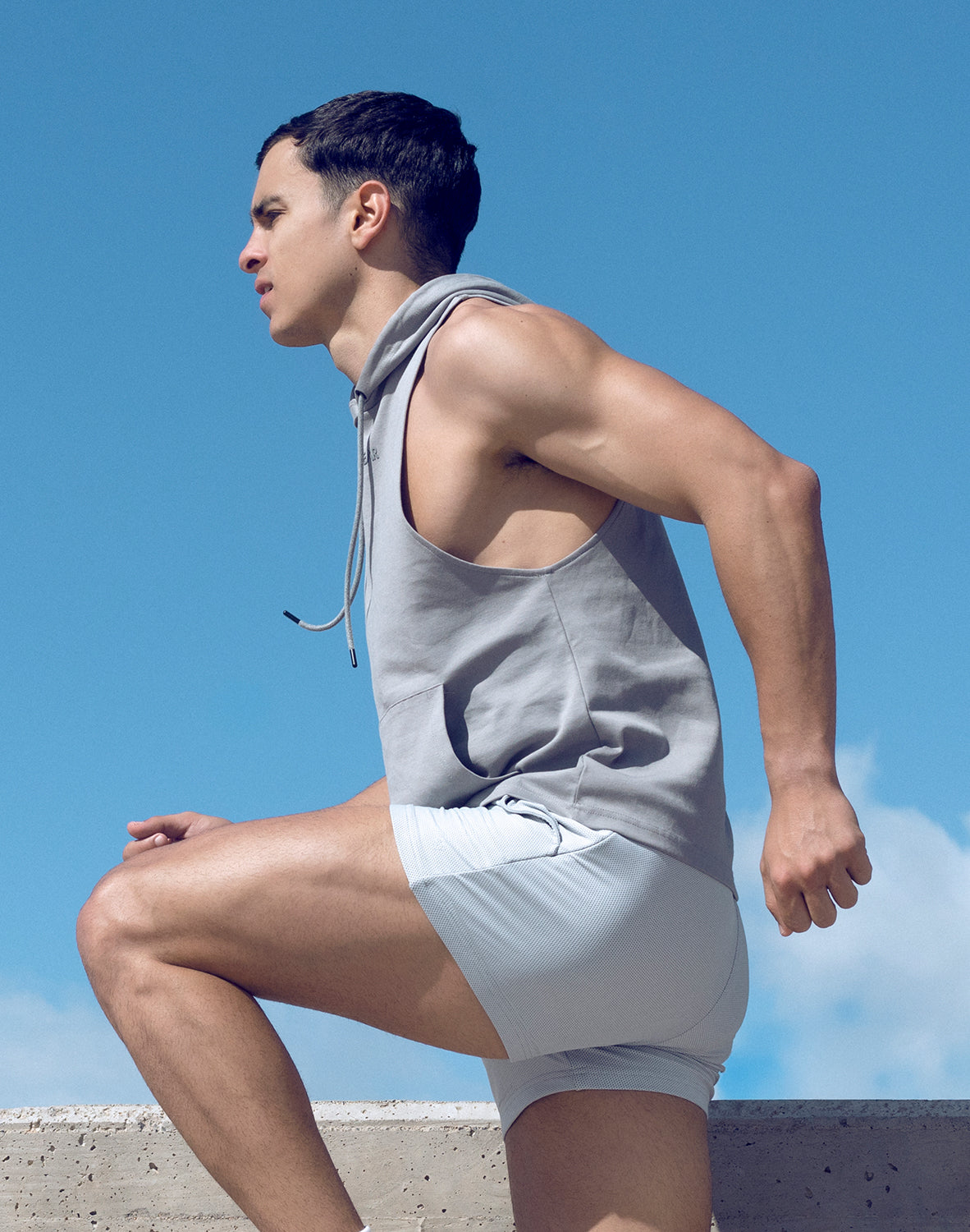 Sleeveless Hoodie - Grey
