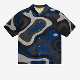 Short Sleeve Mesh Shirt - Blue Combo Print